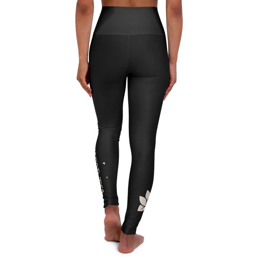 High Waisted Yoga Leggings with Inspirational Design for Comfort & Style