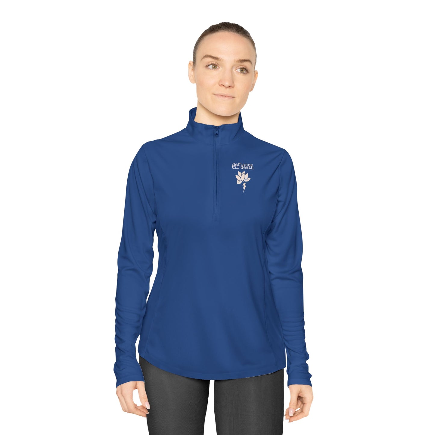 Ladies Quarter-Zip Pullover - Sky Blue Activewear for Fitness & Casual Style