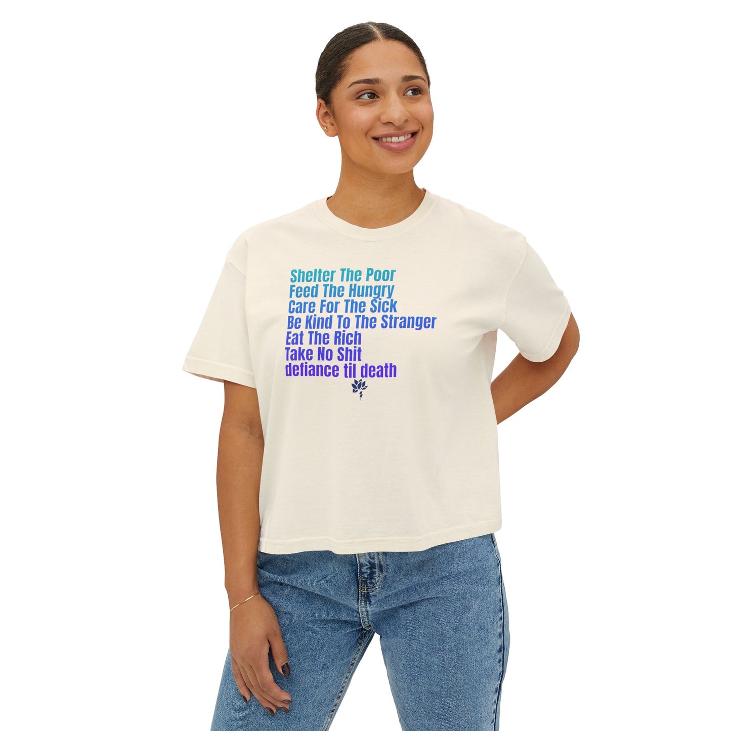 Empowering Women's Boxy Tee - Kindness & Activism Message, Casual Wear, Gift for Her, Motivational Top, Everyday Comfort
