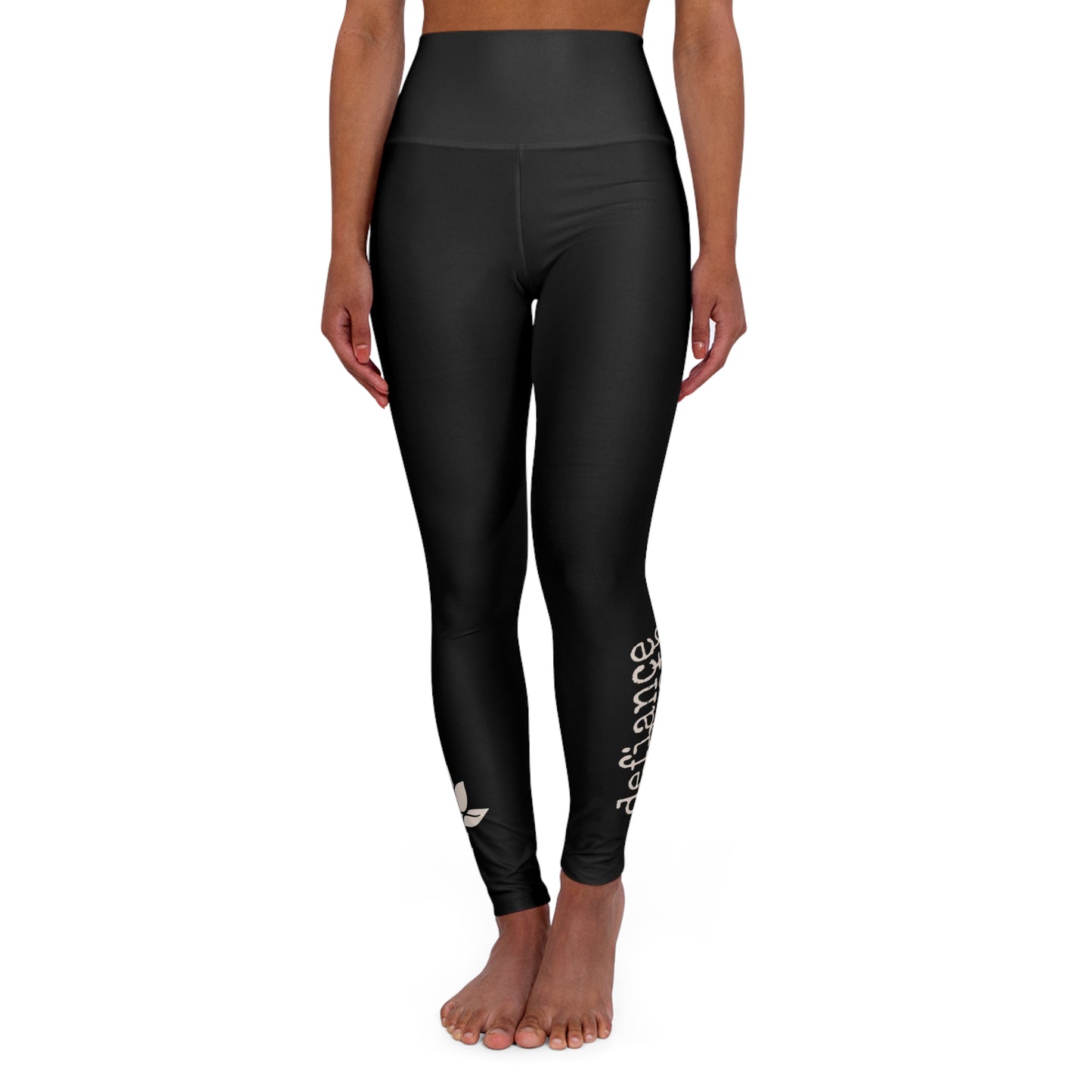 High Waisted Yoga Leggings with Inspirational Design for Comfort & Style