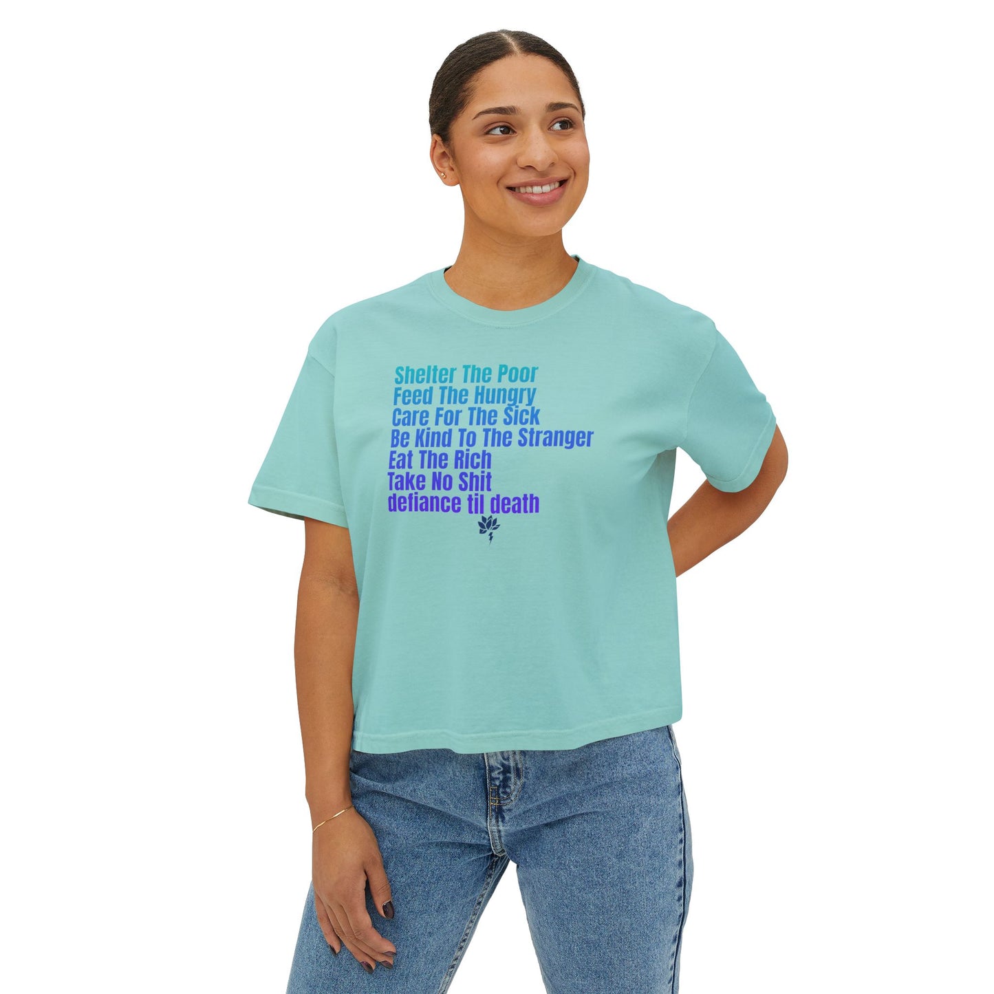 Empowering Women's Boxy Tee - Kindness & Activism Message, Casual Wear, Gift for Her, Motivational Top, Everyday Comfort