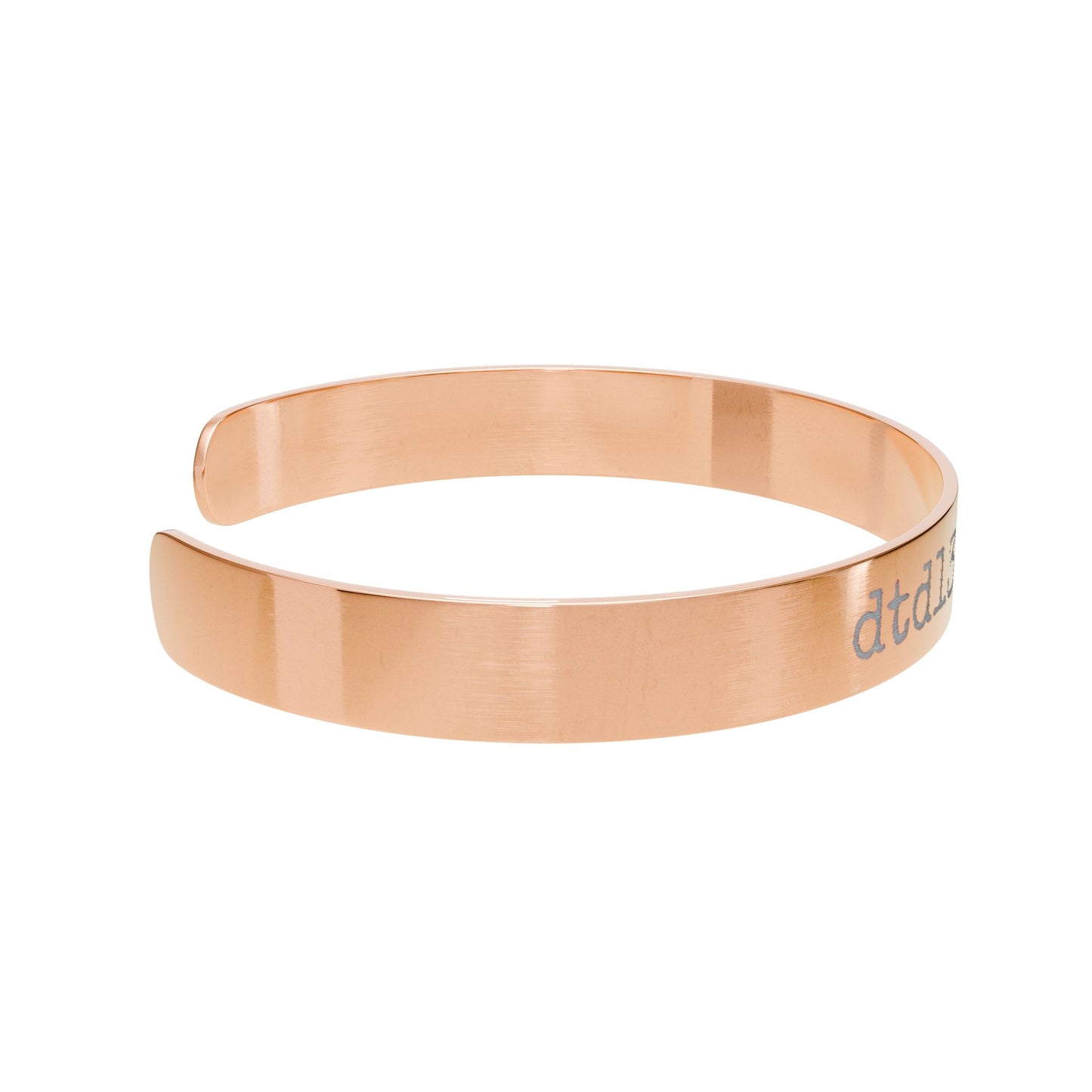 Personalized Engraved Cuff Bracelet — Custom Name or Message in Rose Gold