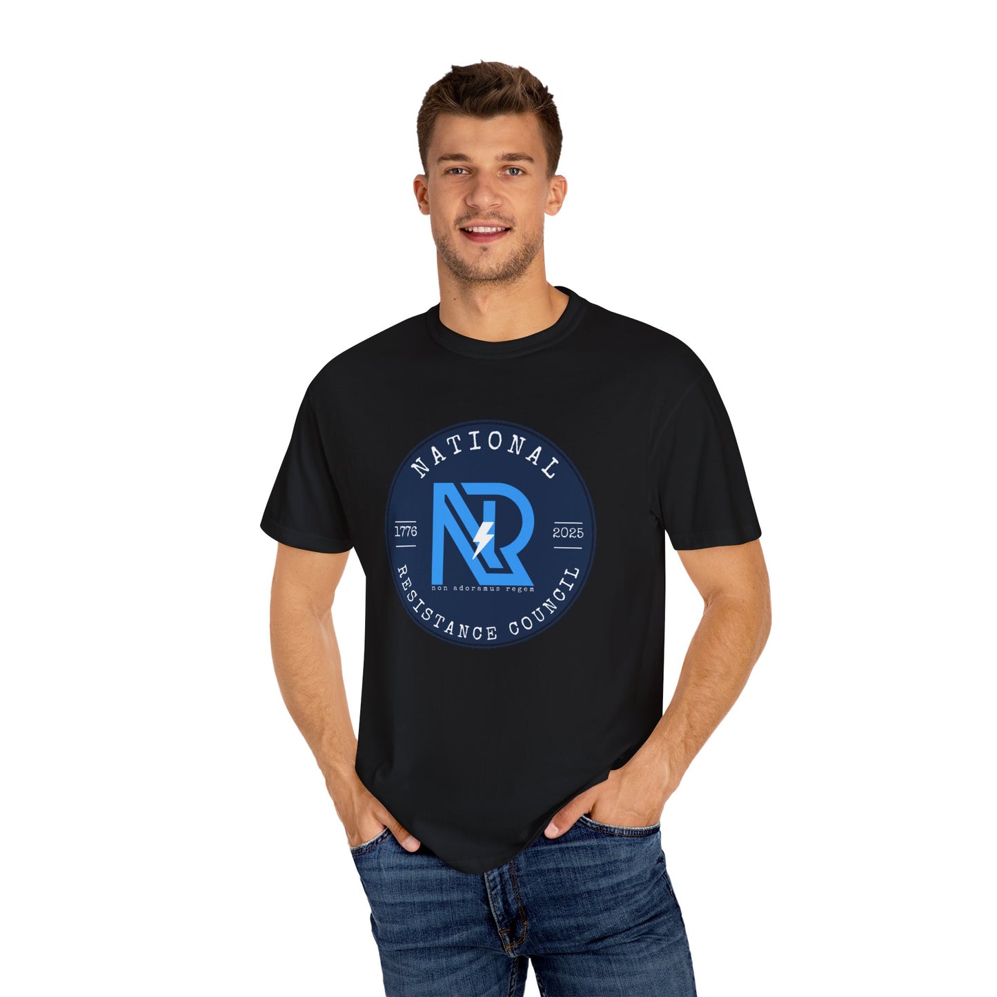 Unisex Garment-Dyed T-Shirt - National Resistance Council - Defiance Till Death