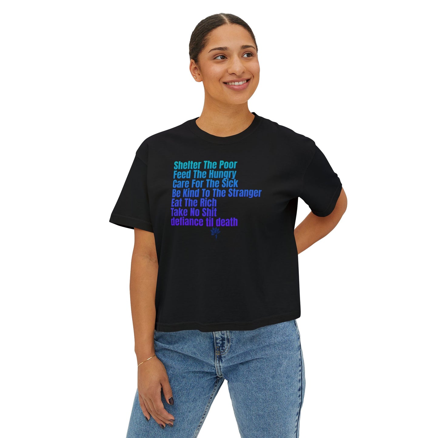 Empowering Women's Boxy Tee - Kindness & Activism Message, Casual Wear, Gift for Her, Motivational Top, Everyday Comfort