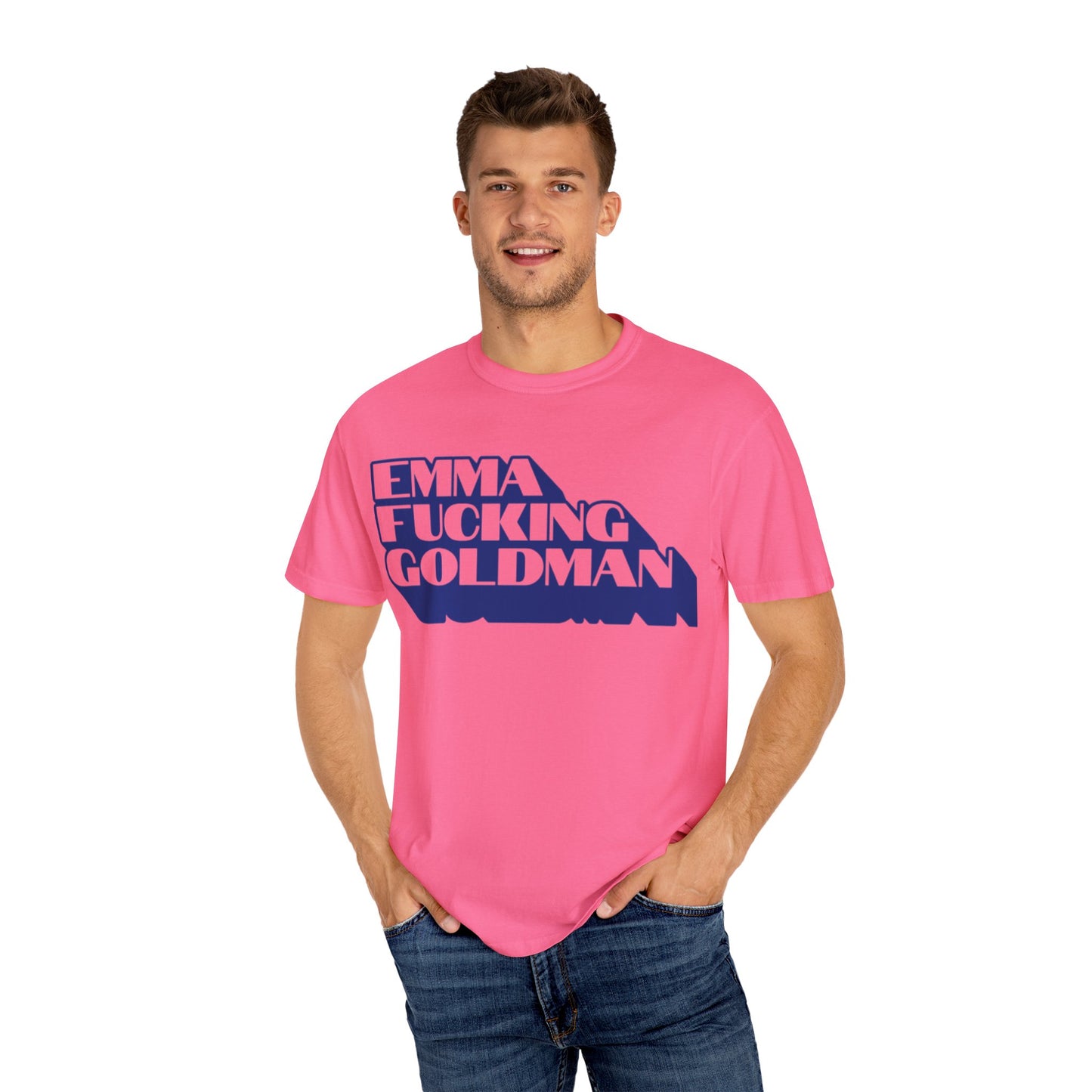 Emma Goldman Unisex Garment-Dyed T-shirt, Feminist Gift, Vintage Style Tee, Empowerment Apparel, Casual Wear, Pride Shirt