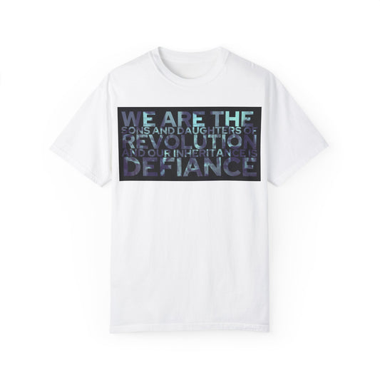 Unisex Garment-Dyed T-Shirt - 'Revolution & Defiance' Graphic Tee