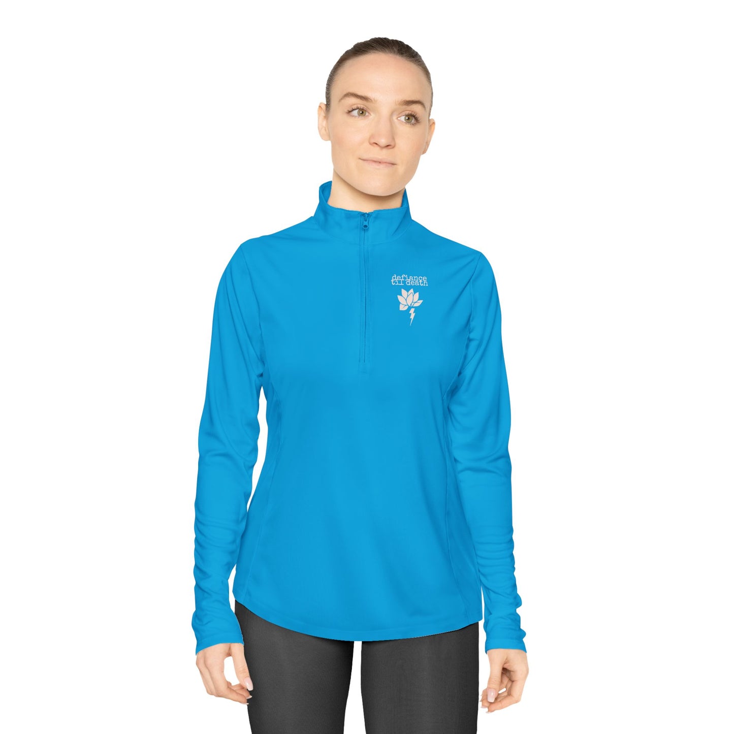 Ladies Quarter-Zip Pullover - Sky Blue Activewear for Fitness & Casual Style