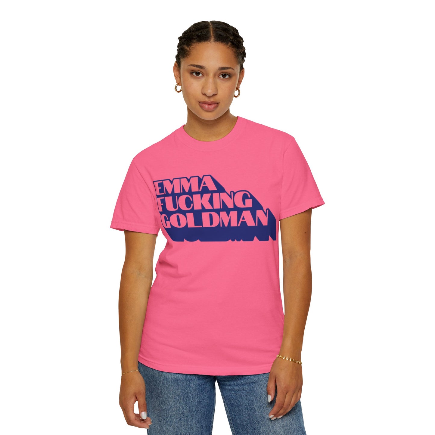 Emma Goldman Unisex Garment-Dyed T-shirt, Feminist Gift, Vintage Style Tee, Empowerment Apparel, Casual Wear, Pride Shirt
