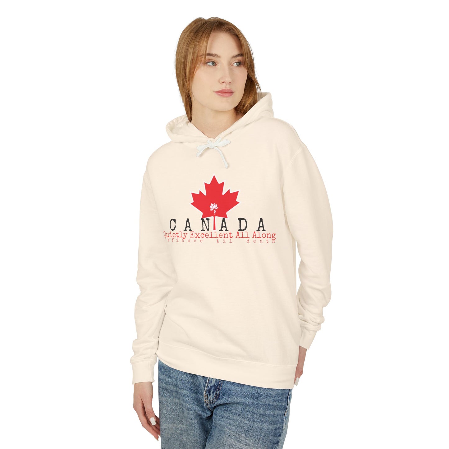 Canada Map Lightweight Hooded Sweatshirt - Quietly Excellent All Along