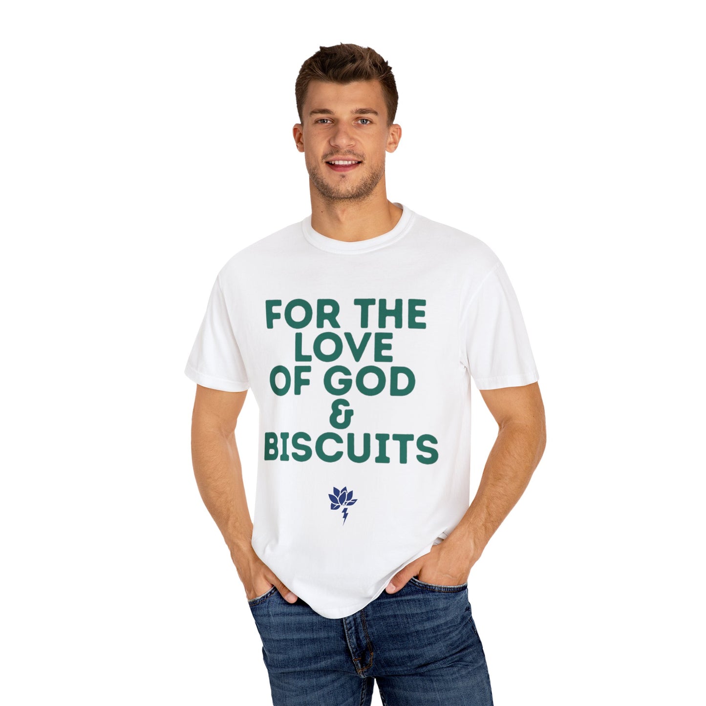 Humorous T-Shirt: "For the Love of God & Biscuits" - Funny Gift, Casual Wear, Baking Enthusiast, Foodie Gift