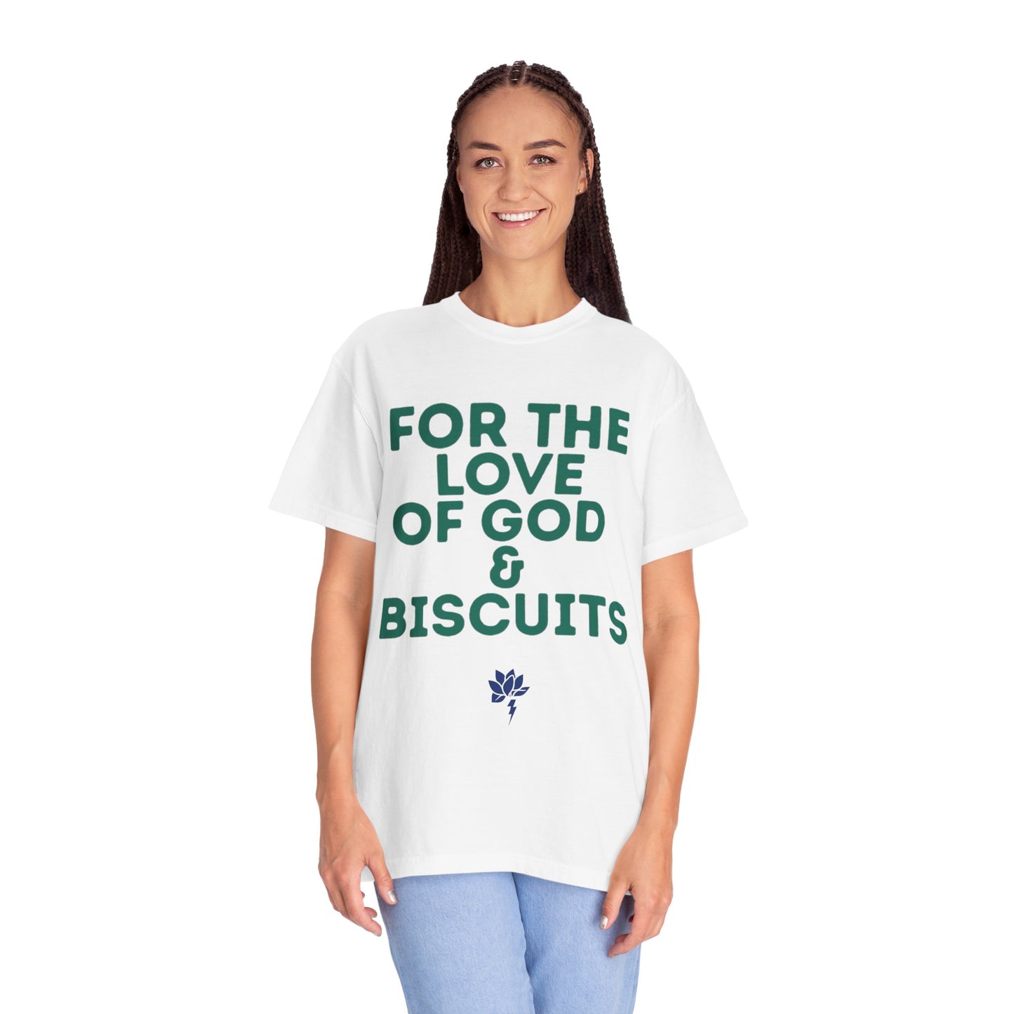 Humorous T-Shirt: "For the Love of God & Biscuits" - Funny Gift, Casual Wear, Baking Enthusiast, Foodie Gift