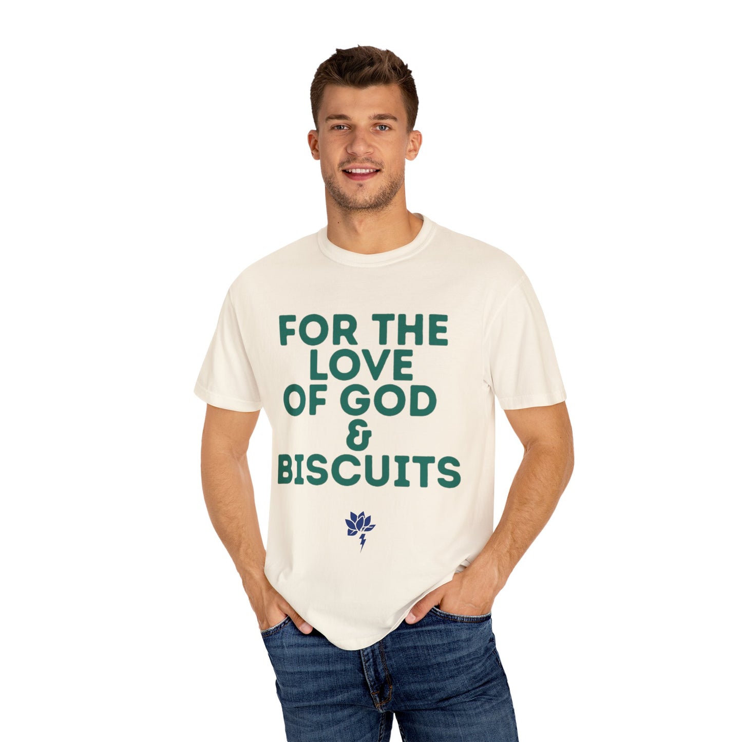 Humorous T-Shirt: "For the Love of God & Biscuits" - Funny Gift, Casual Wear, Baking Enthusiast, Foodie Gift