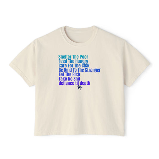 Empowering Women's Boxy Tee - Kindness & Activism Message, Casual Wear, Gift for Her, Motivational Top, Everyday Comfort