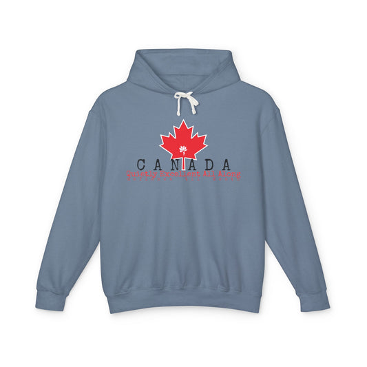 Canada Map Lightweight Hooded Sweatshirt - Quietly Excellent All Along