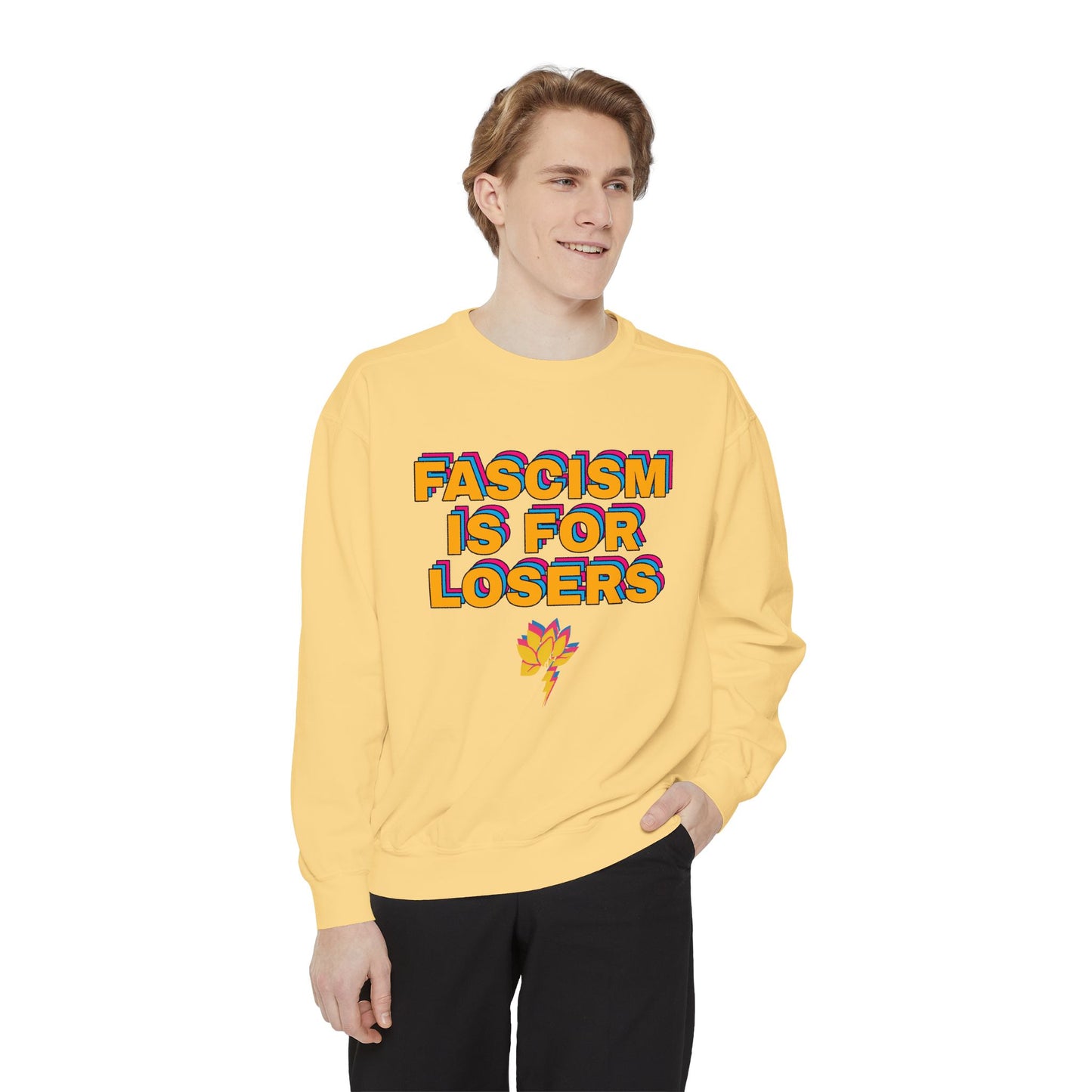 Anti-Fascism Sweatshirt — "Fascism Is For Losers" Graphic Crewneck