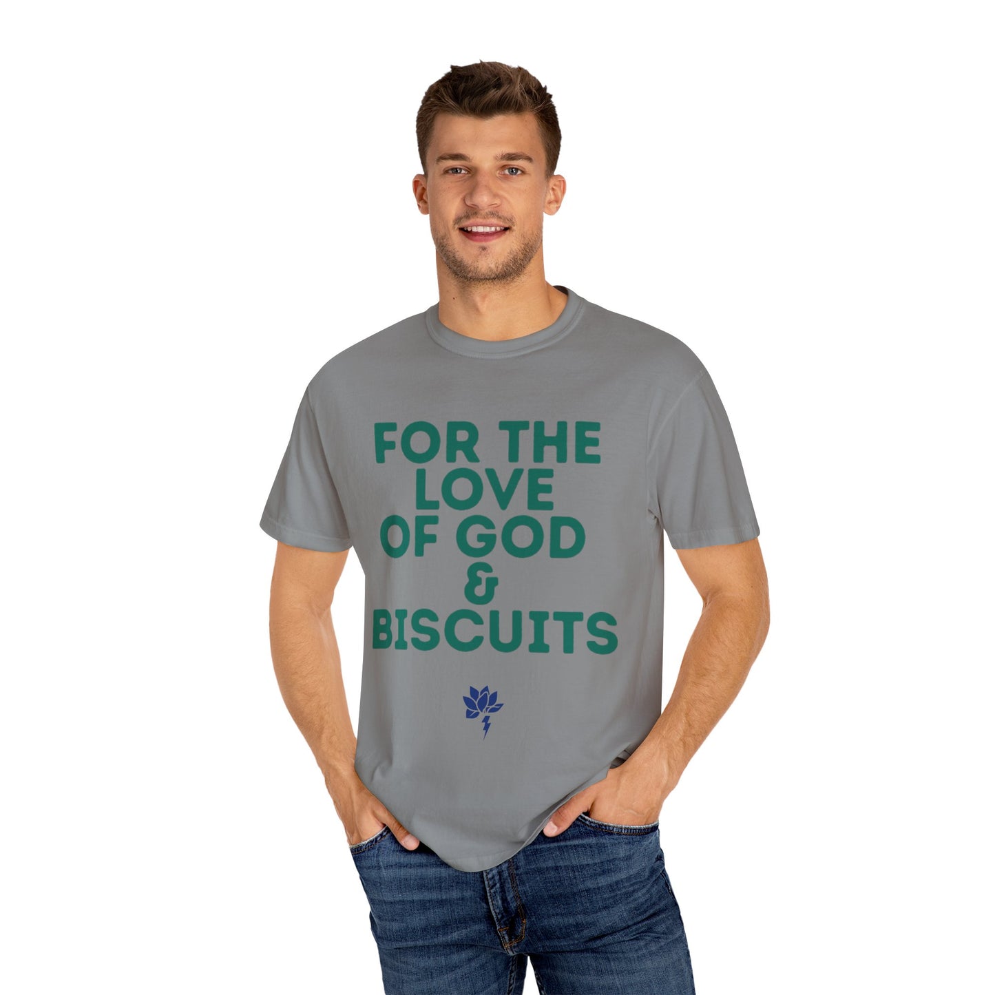 Humorous T-Shirt: "For the Love of God & Biscuits" - Funny Gift, Casual Wear, Baking Enthusiast, Foodie Gift