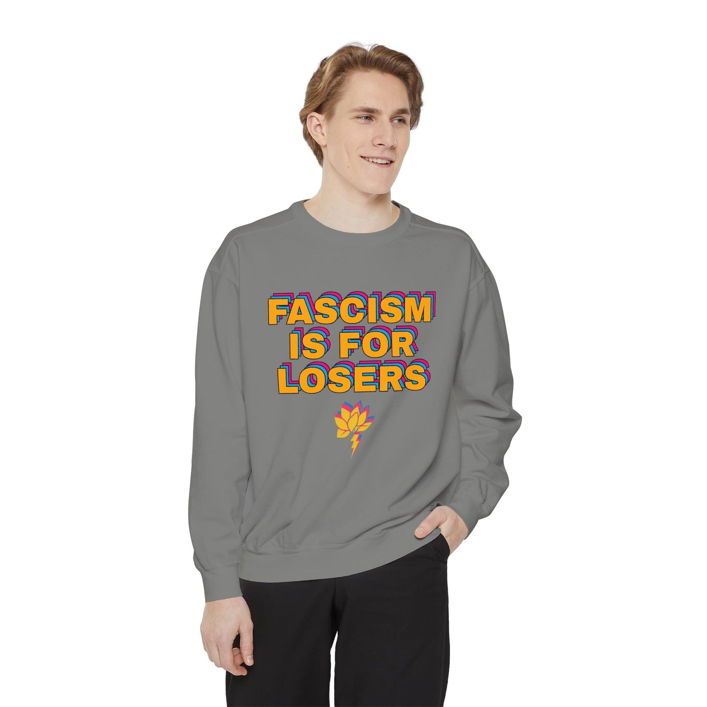Anti-Fascism Sweatshirt — "Fascism Is For Losers" Graphic Crewneck