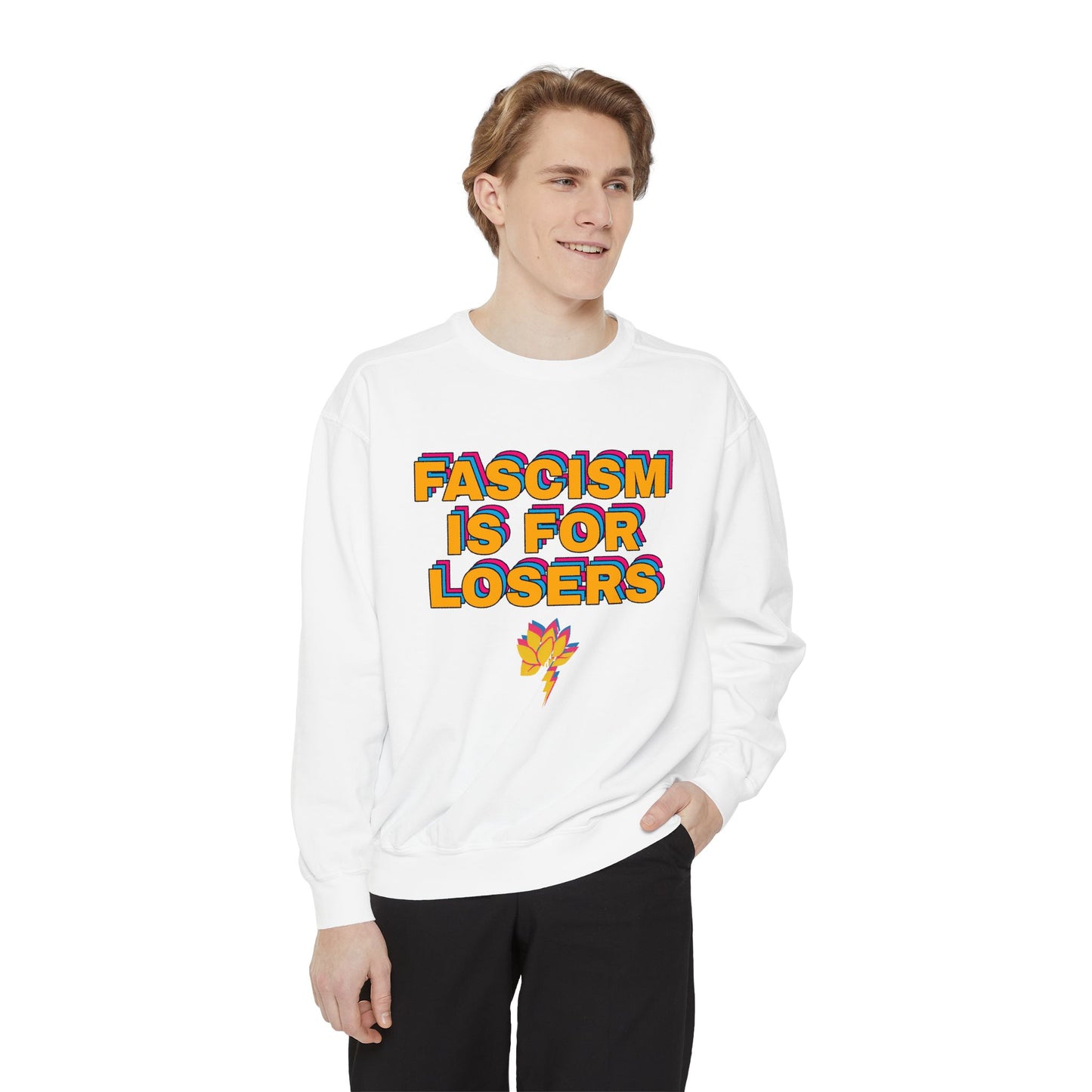 Anti-Fascism Sweatshirt — "Fascism Is For Losers" Graphic Crewneck