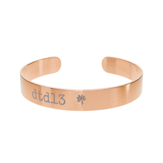 Personalized Engraved Cuff Bracelet — Custom Name or Message in Rose Gold